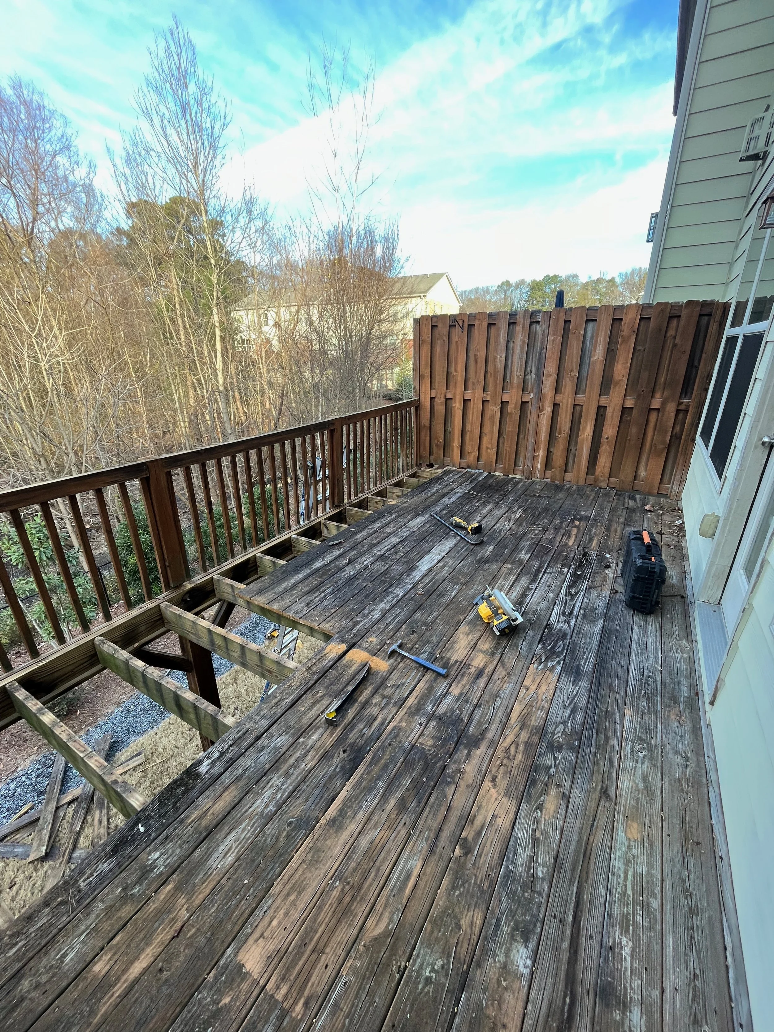 Deck remodel before