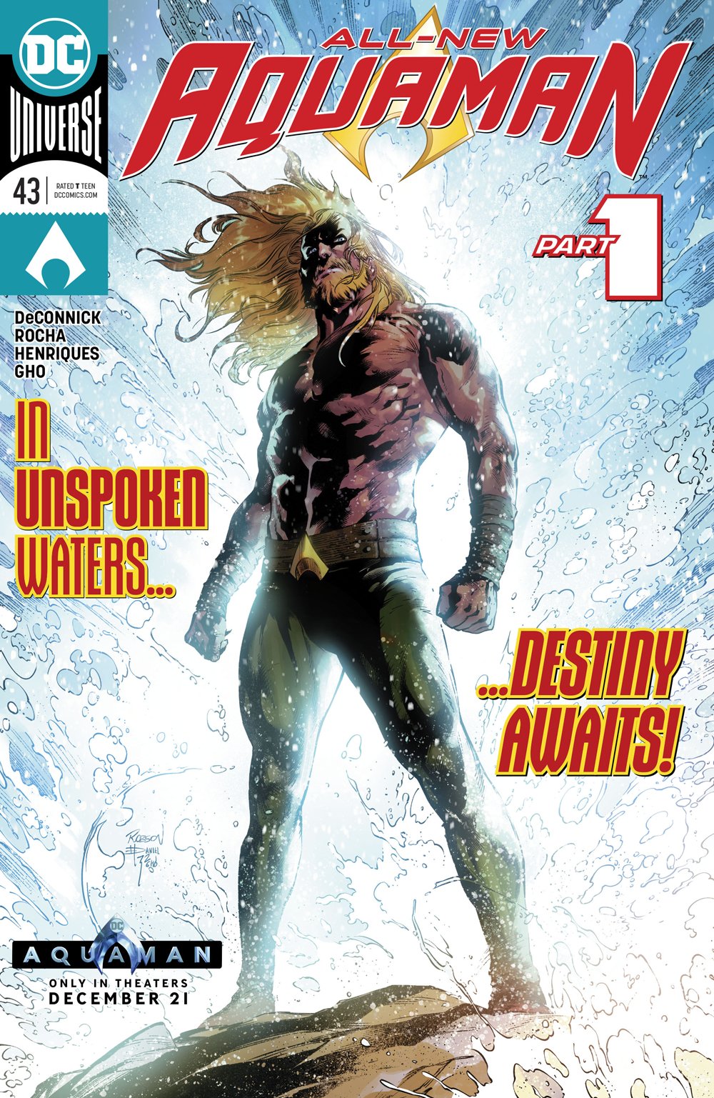 Aquaman #43 Cover Pencils: Robson Rocha Inks: Daniel Henriques Colors: FCO.