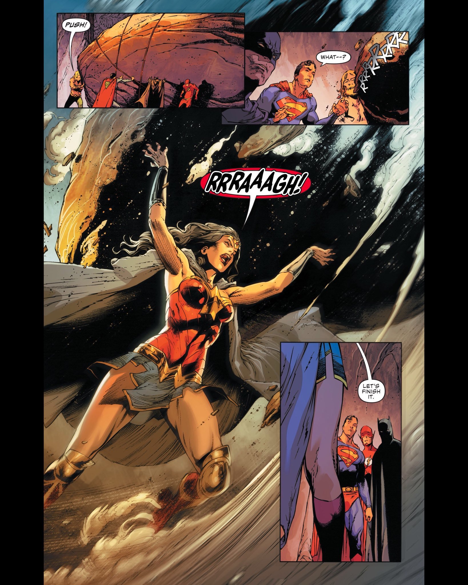 Justice League #46 Pencils: Robson Rocha Inks: Daniel Henriques Colors: Romulo Fajardo.