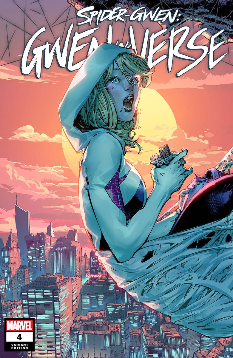 Spider Gwen #04 Cover. Pencils: Philip Tan Inks: Daniel Henriques Colors: Elmer Santos.