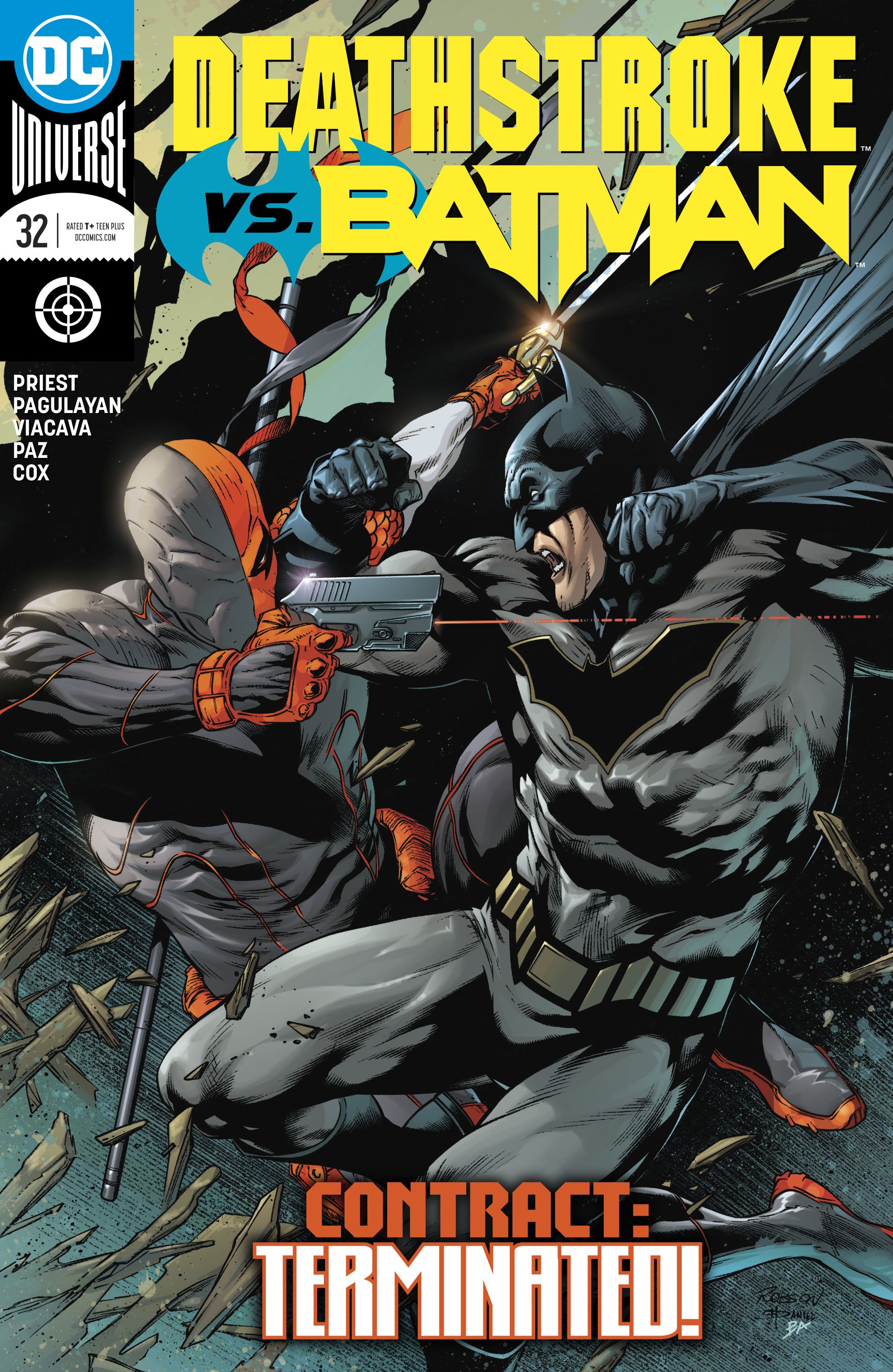 Deathstroke vs Batman #30 Cover Pencils: Robson Rocha Inks: Daniel Henriques Colors: Brad Anderson.