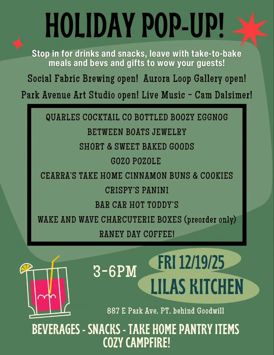 Come out and support some wonderful local businesses. Eat, drink, and stay cozy by the fire! I'll be selling lots of giftable holiday treats. Can't wait to see you there ❤️🎄🍬

#holidayseason#popup#lilaskitchen#treats#supportlocal#smallbusiness#pnwb