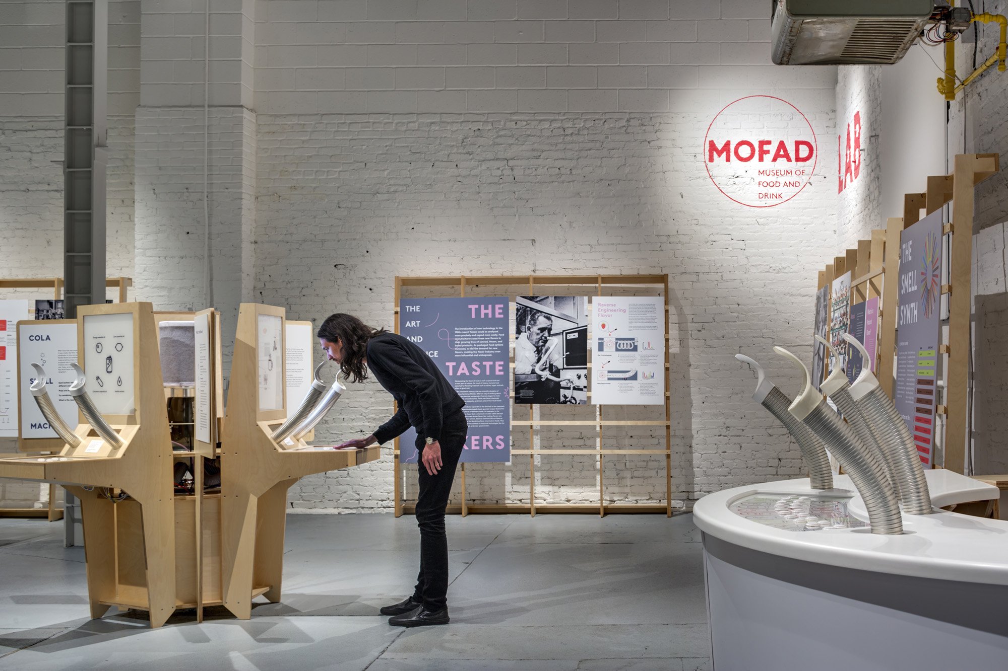 MOFAD Museum of Food and Drink Flavor exhibit installation view designed by Wyeth Hansen and Ryan Dunn of Labour