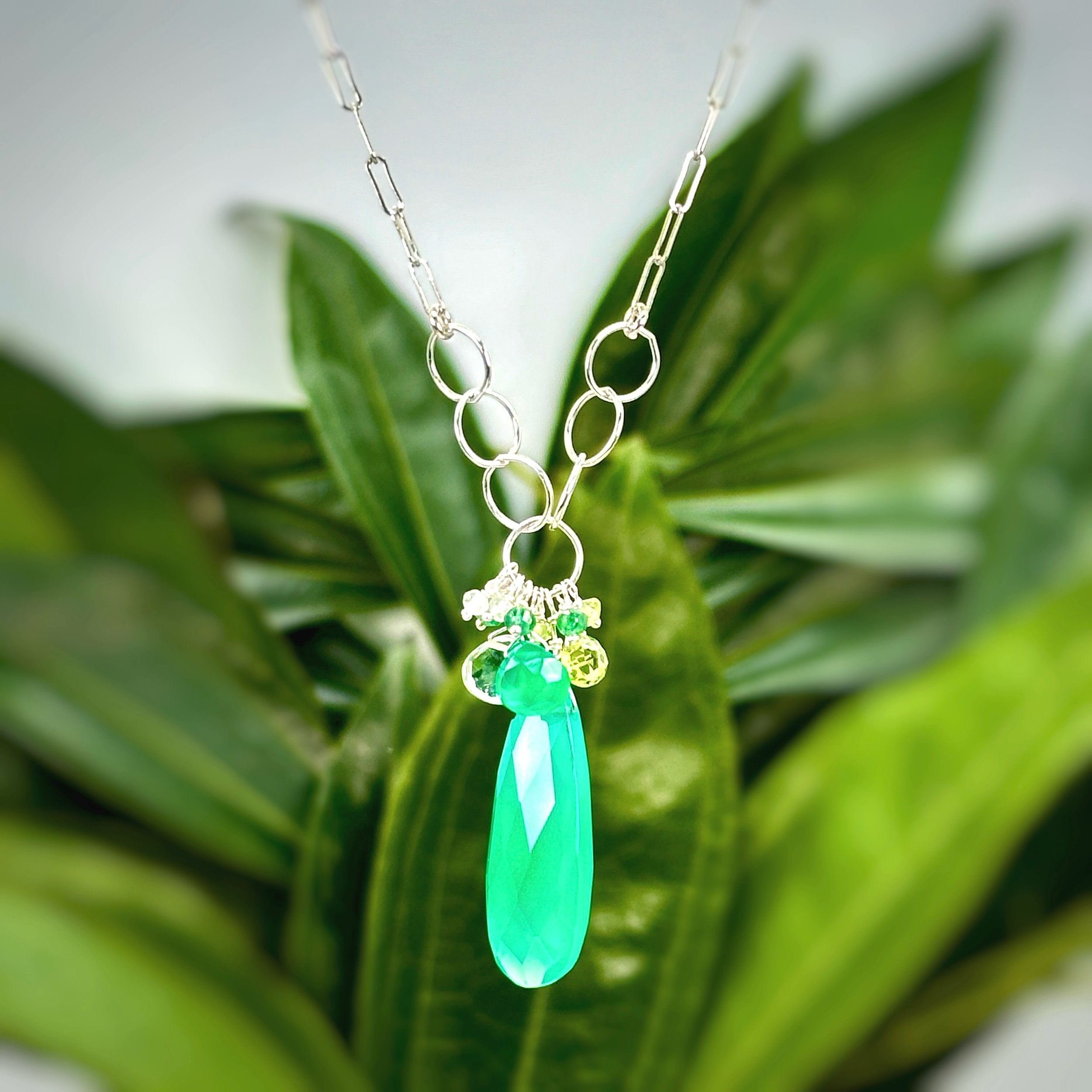 🌿May Birthstone Necklace

This Dazzler with Green Onyx &amp; Amethyst was created as a new option to our May Birthstone collection, in addition to the branch design which is available all year each month we offer several additional designs for the b