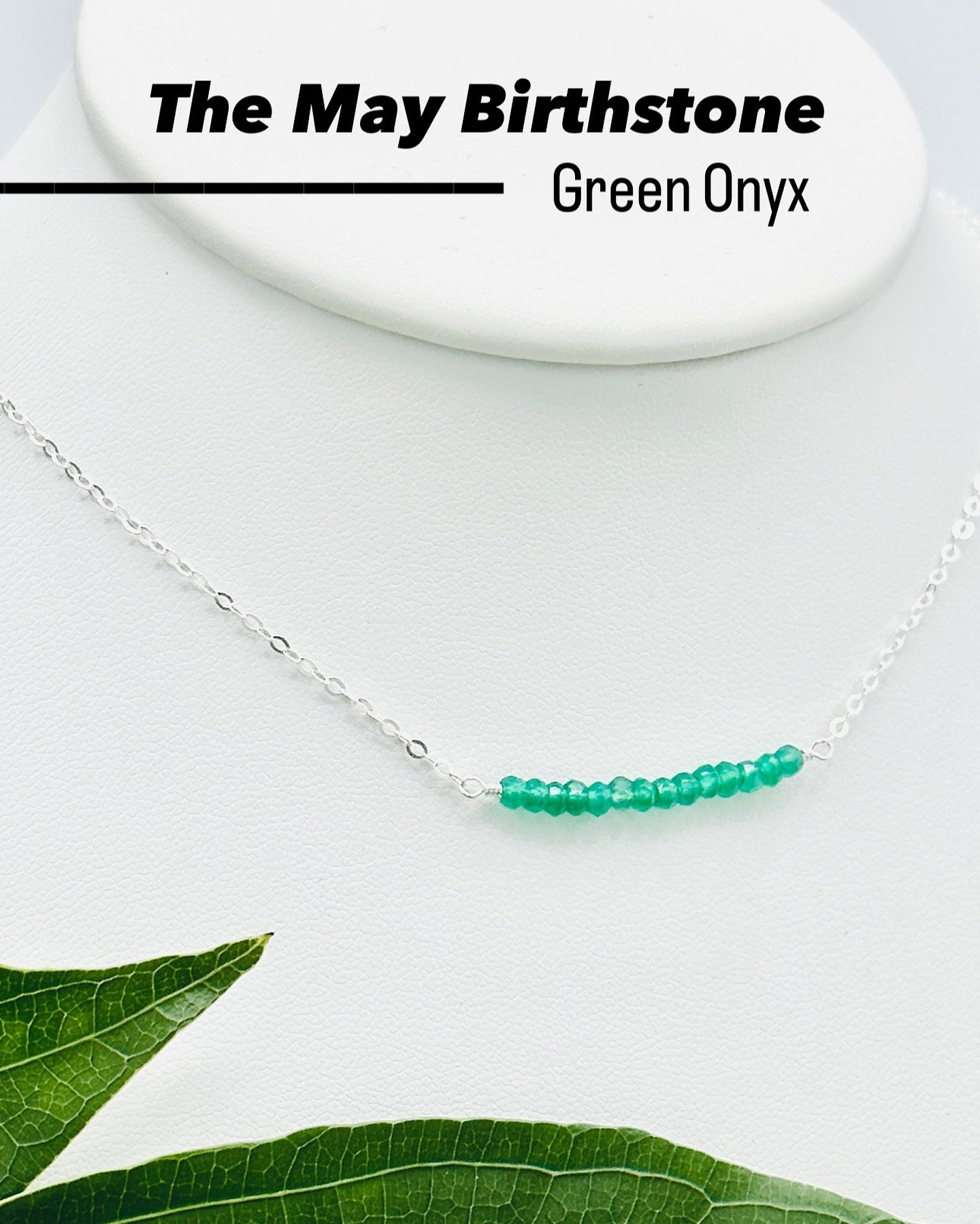 🌿Happy Birthday May Babies! 🥳

Who's got a May birthday that needs celebrating? We at Abaloria Jewelry offer Green Onyx as the birthstone, our birthstone necklace is a very sweet yet cool bar style necklace in sterling silver. A perfect gift for a 