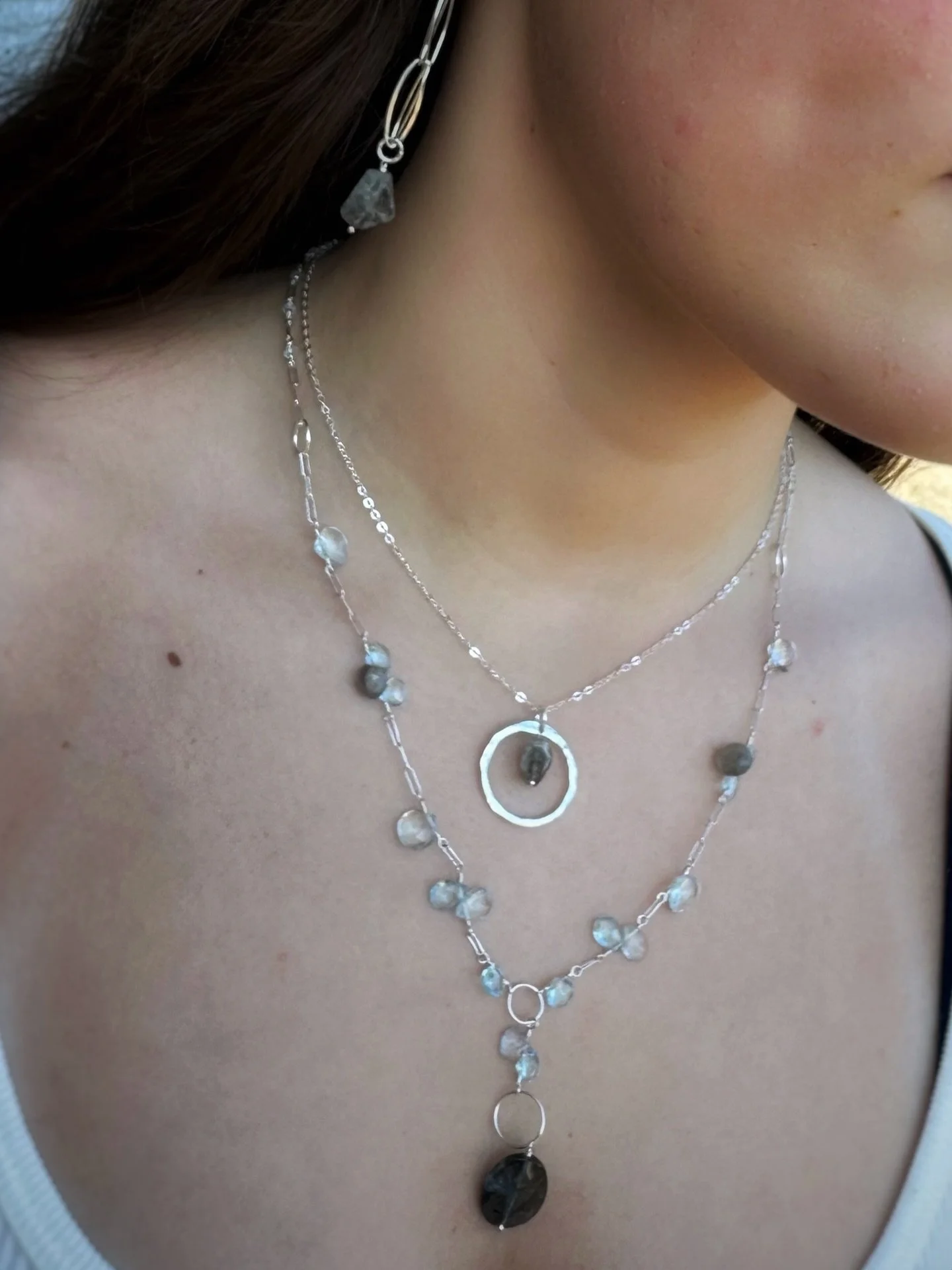 Aquamarine + blue topaz = always a yes. 💙✨

Found some unusual moss aquamarine cuts and had to make a whole set (earrings included, obviously).

So many mix-and-match moments in this one&hellip; I can&rsquo;t resist this stone.

Tell me &mdash; are 