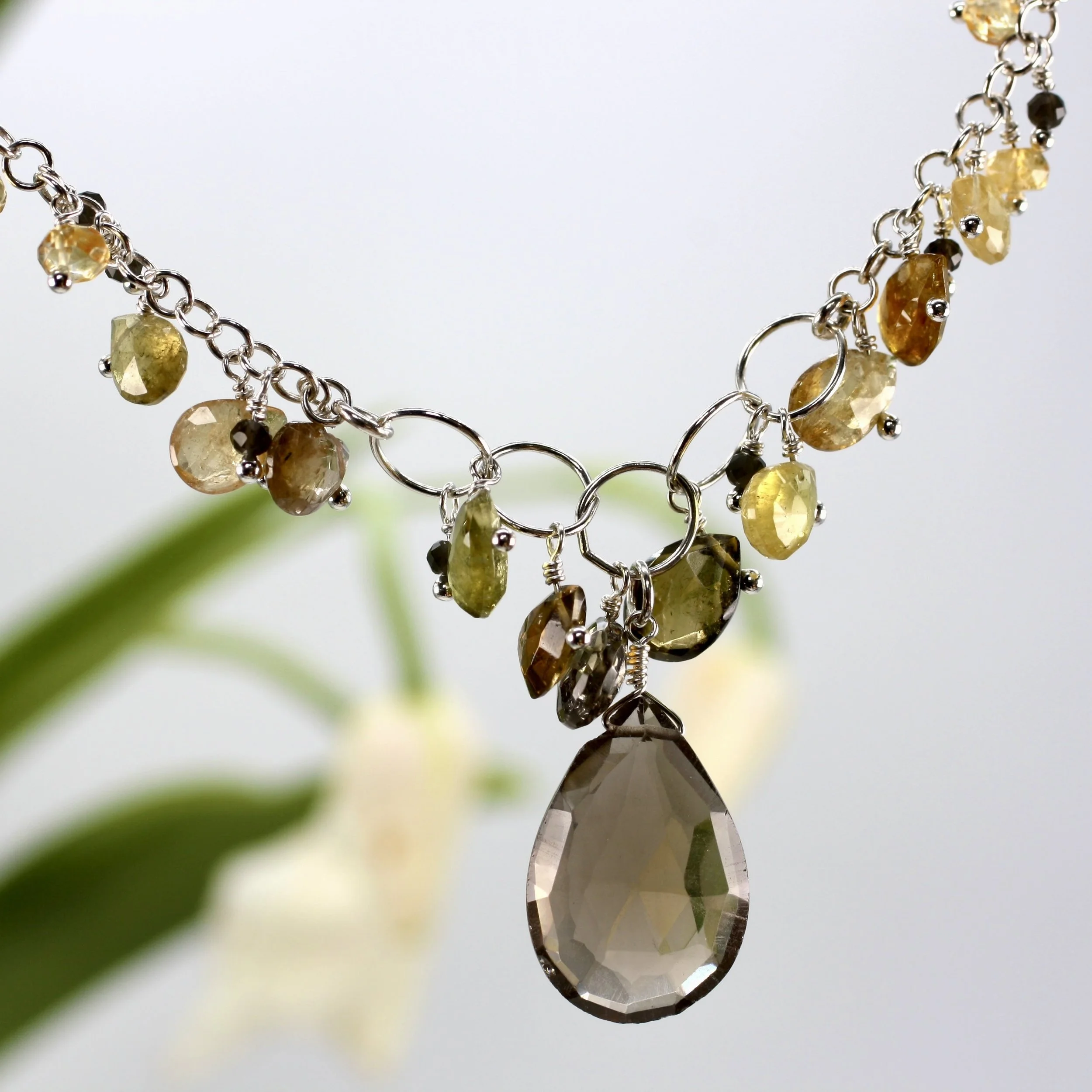 Orchid Necklace smokey quartz yellow tourmaline.jpeg