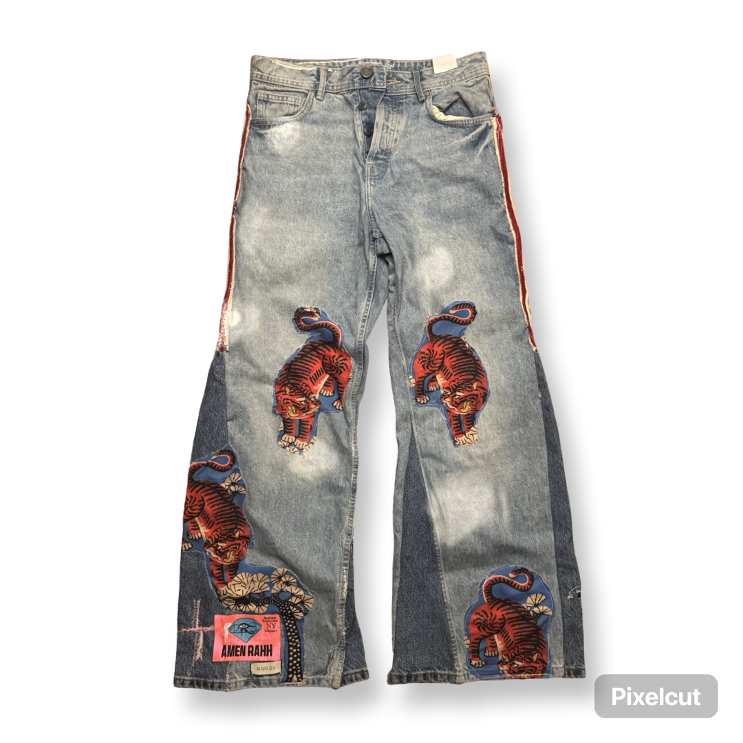 Gucci 6ixs — Hand-Painted Denim Jeans (1 of 1)