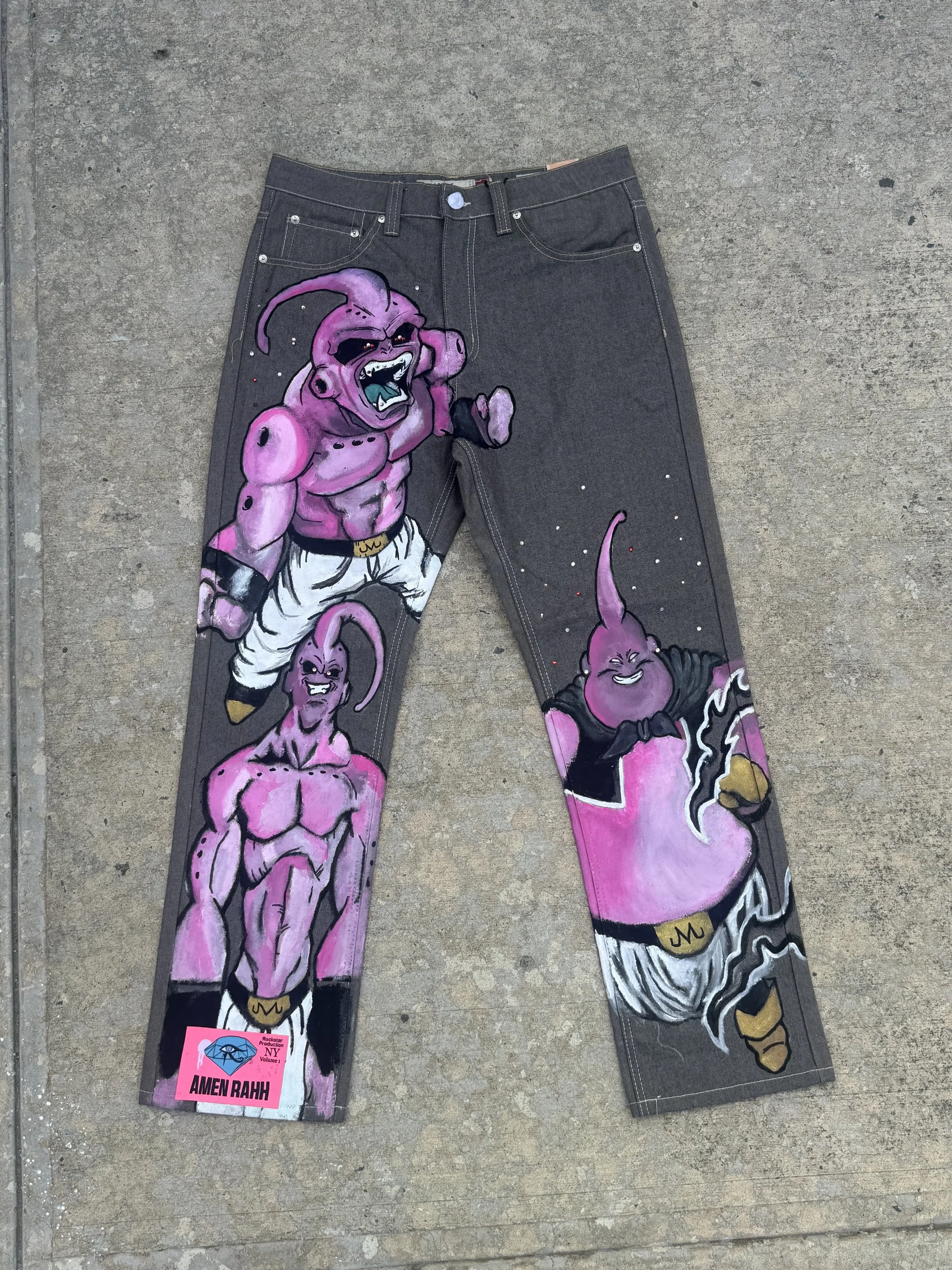1 of 1 Majin Buu — Hand-Painted Denim Jeans