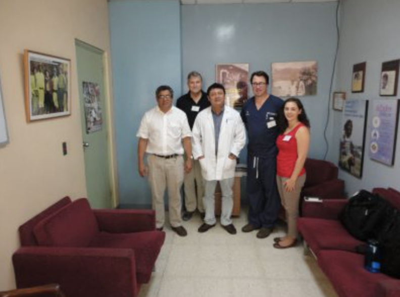  Hospital Director, Eddy Castillo, Dr. John Doty, Dr. Juan Bosco, Dr. Matt Geck and SpineHope director Krystal Sarcone. 