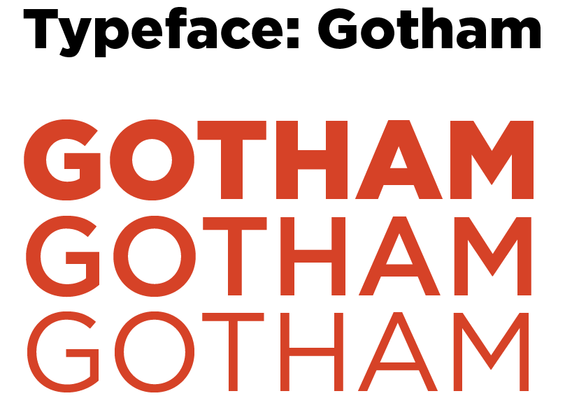 Gotham City logo in bold red letters on a black background.