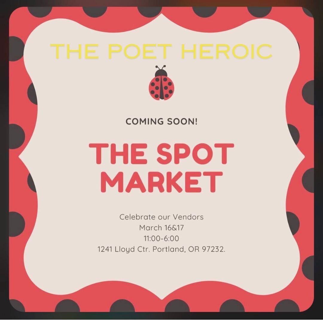 Come visit us this month @spotmarket.pdx 

We're bringing all our books and the full print shop! Poetry books, photography collections, and two tarot decks funded by Kickstarter!