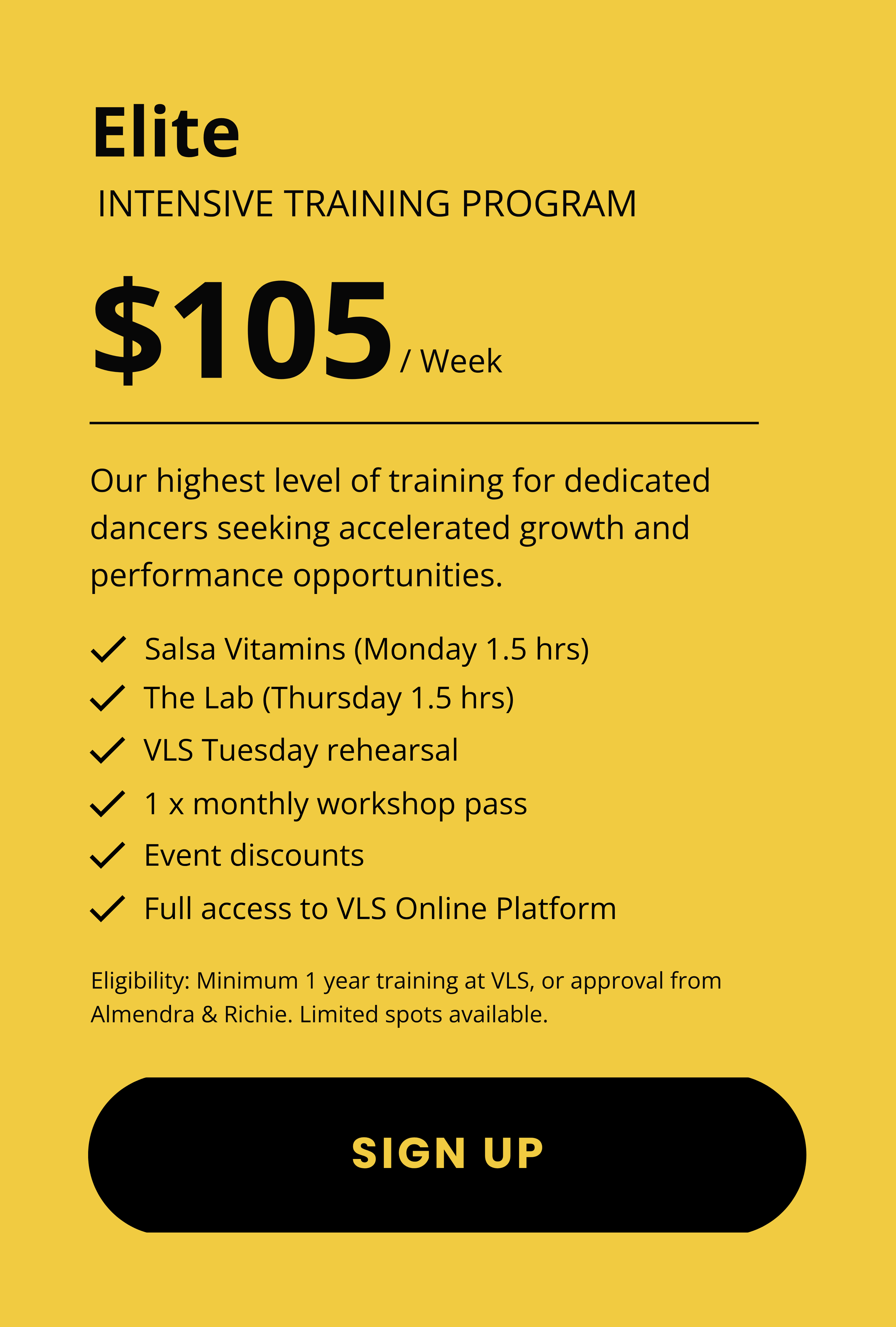Elite - Intensive Training Program