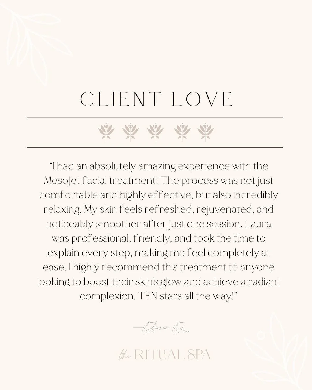 Hearing glowing reviews never gets old! We love knowing we&rsquo;ve provided you with the highest level of service and relaxation, and that you trust us with your skincare routine.

We are so grateful that you support our small business and the cherr