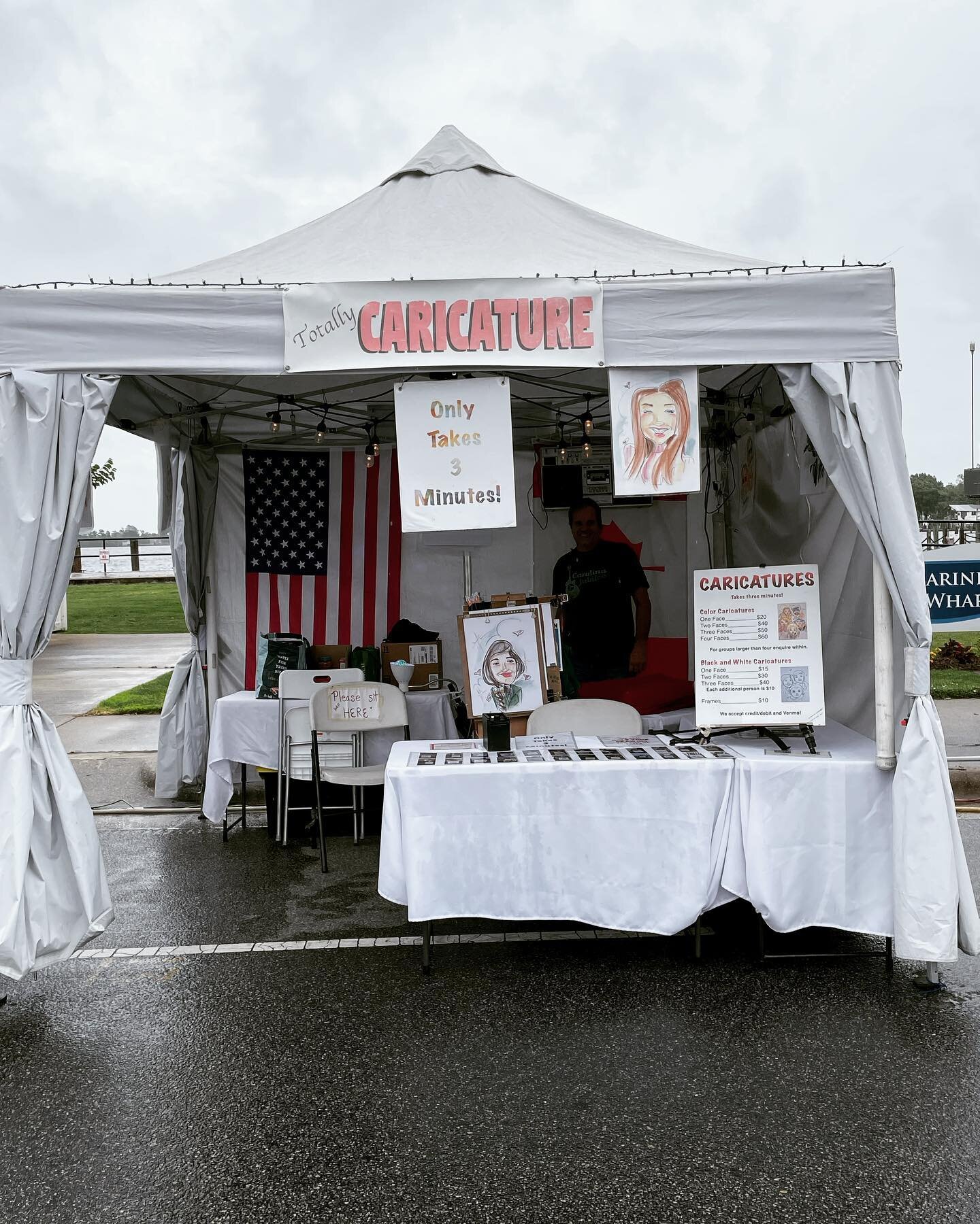 Alysa and David here! It&rsquo;s a lovely cloudy day at the North Carolina Potato Festival In Elizabeth City, NC! We have umbrellas, chairs, and a tent. Come visit!