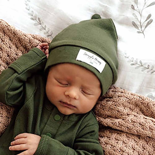 Olive Organic Knotted Beanie $14.95