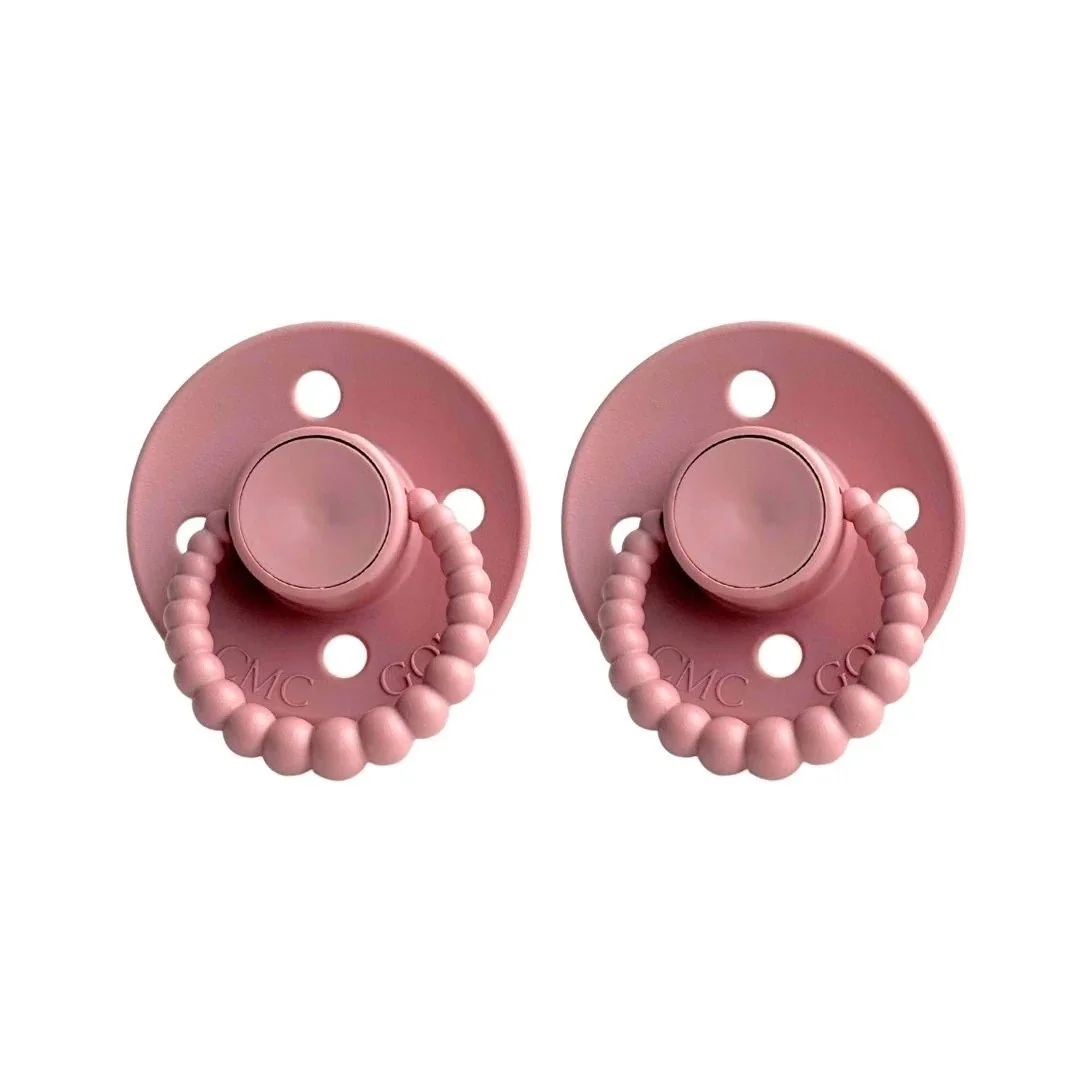 CMC Bubble Dummies Vented Teat Twin Pack - Size 0-6 months (Dusty Rose) $19.95