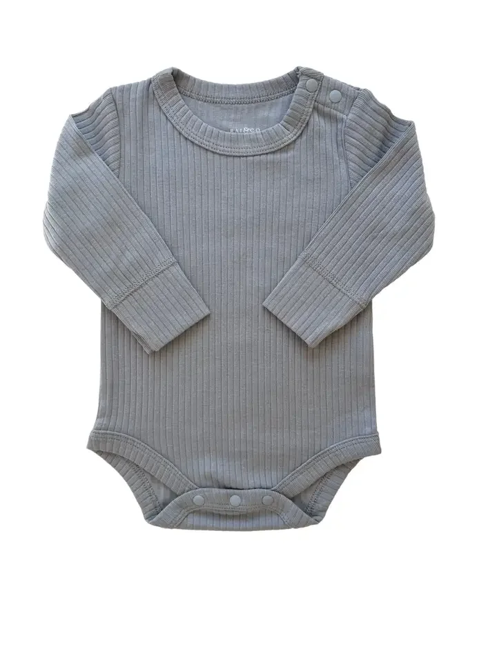 Basic Long Sleeve Bodysuit (Blue) $28