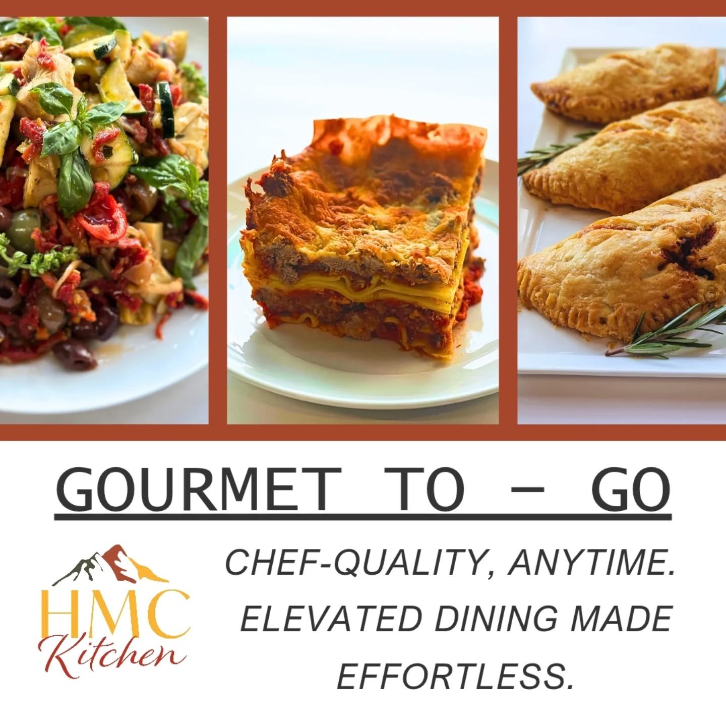 🍽️ Gourmet To-Go: Chef-Quality, Anytime!
Tired of the weeknight dinner dilemma? HMC Kitchen has the perfect solution!

Introducing Gourmet To-Go&mdash;your link to chef-quality, elevated dining made effortless. Forget the stress of cooking and still