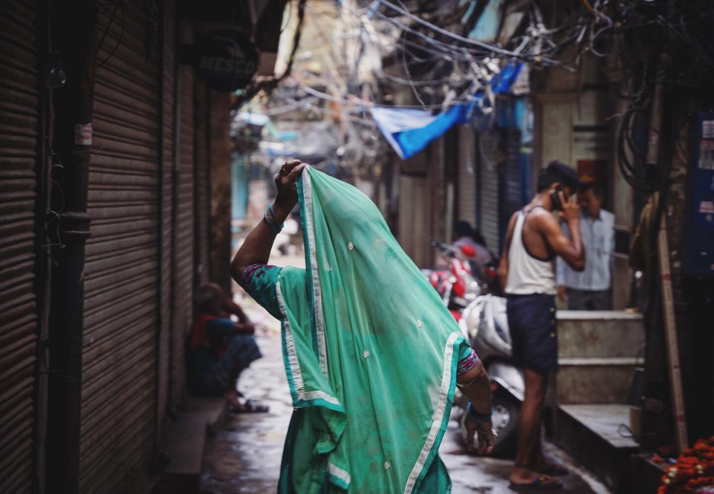 I wandered the streets of Old Delhi early in the morning, while everyone went about their morning routine, and before it got too hot. This lady was headed to the temple for her morning prayers. She was probably wondering what the heck I was doing the