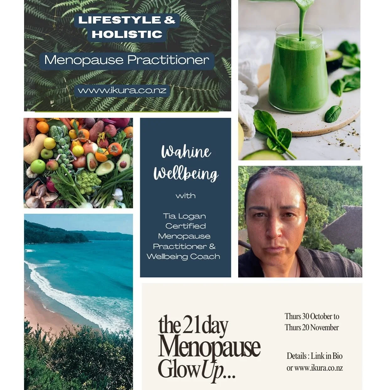 ✨Join me online for the 21 Day Menopause Glow Up ✨

Women&rsquo;s Menopause Wellbeing 
Start date : Thurs 30 Oct to Thurs 20 Nov
10 spaces available
4 x 40 min Group Video calls

This is for you,  if,  you are in menopause and want to :

🪷Prioritise