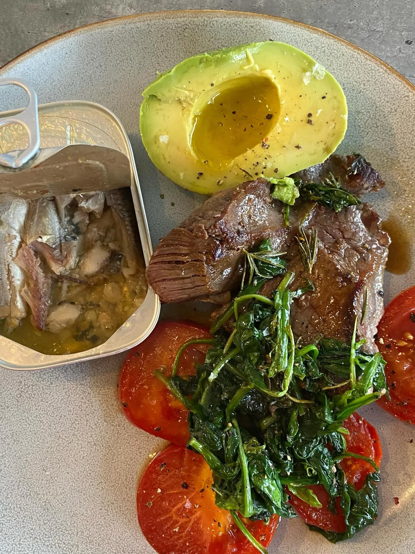 Girl dinner or my version of it.  Everything I was craving for dinner on a plate.  Yes,  I&rsquo;ve been having sardines at least once a day. 

I could quite happily eat platter food once a day - to the end of time - you know,  pile a platter of seaf