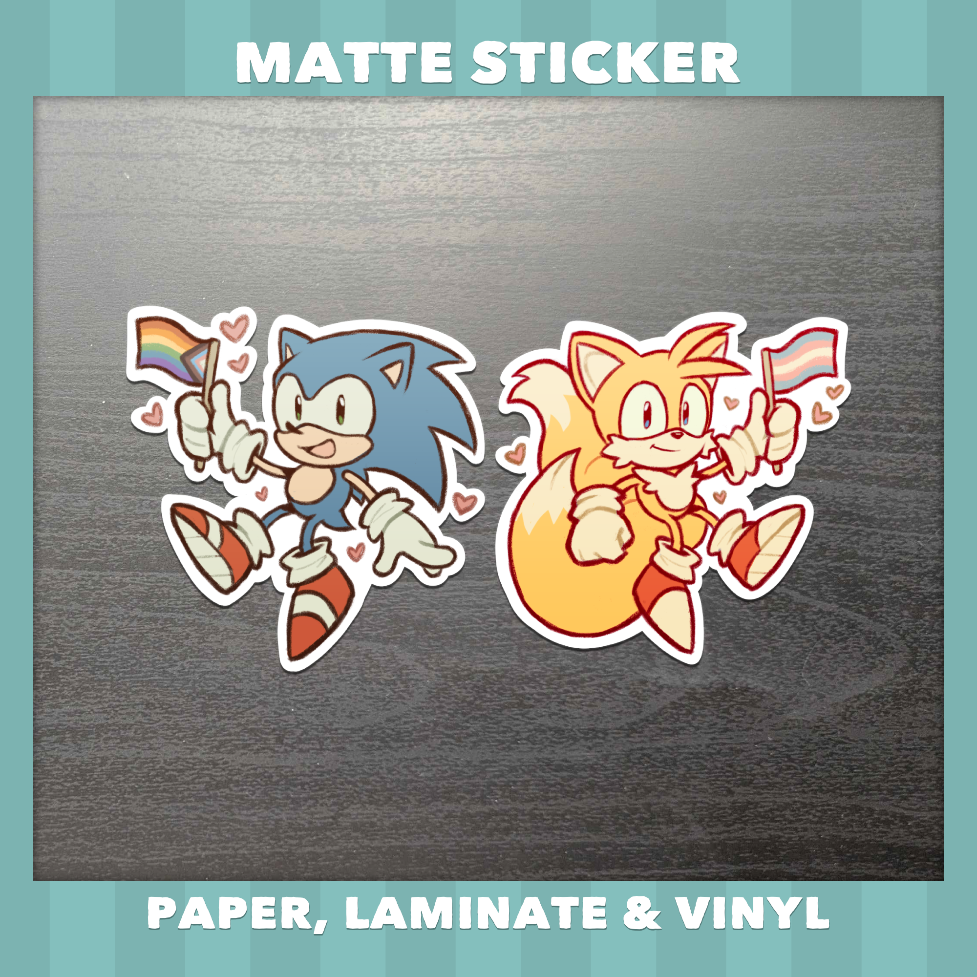 Sonic and Tails Pride Stickers