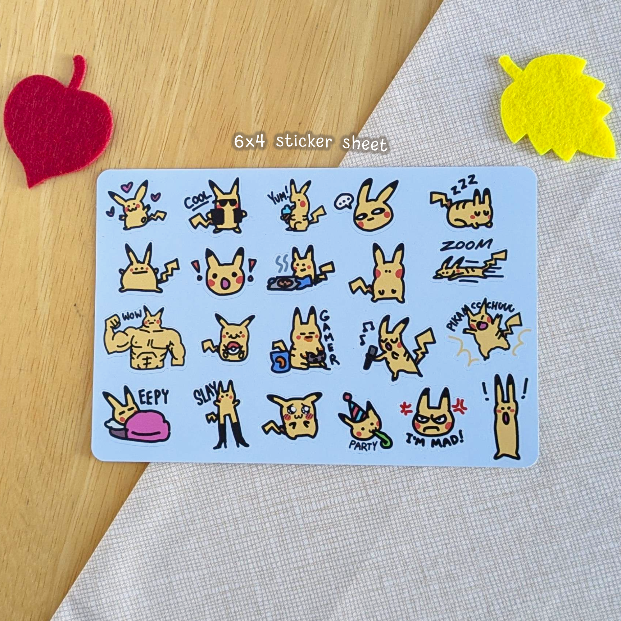 Pika Doodles Sticker Sheet