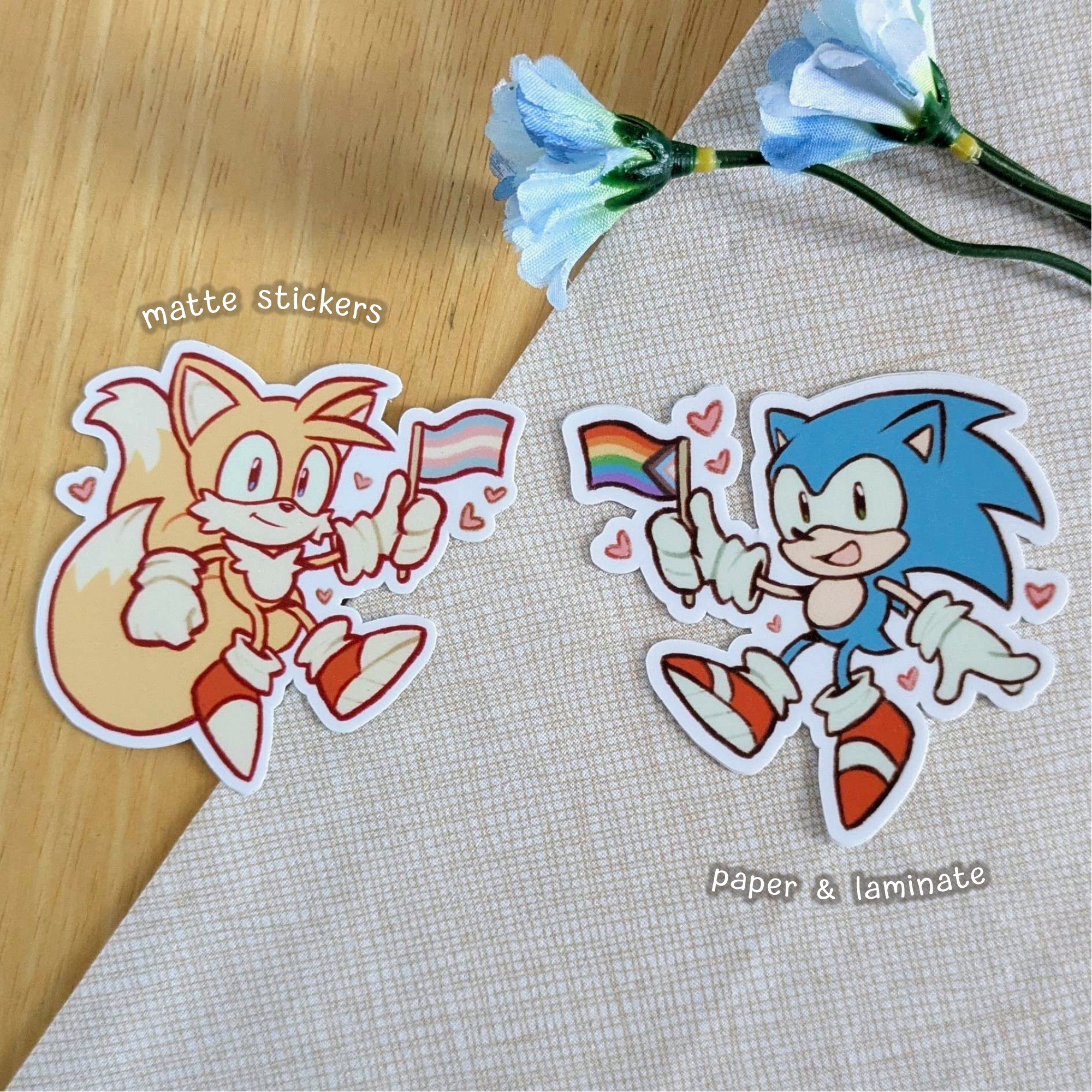 Sonic and Tails Pride Stickers