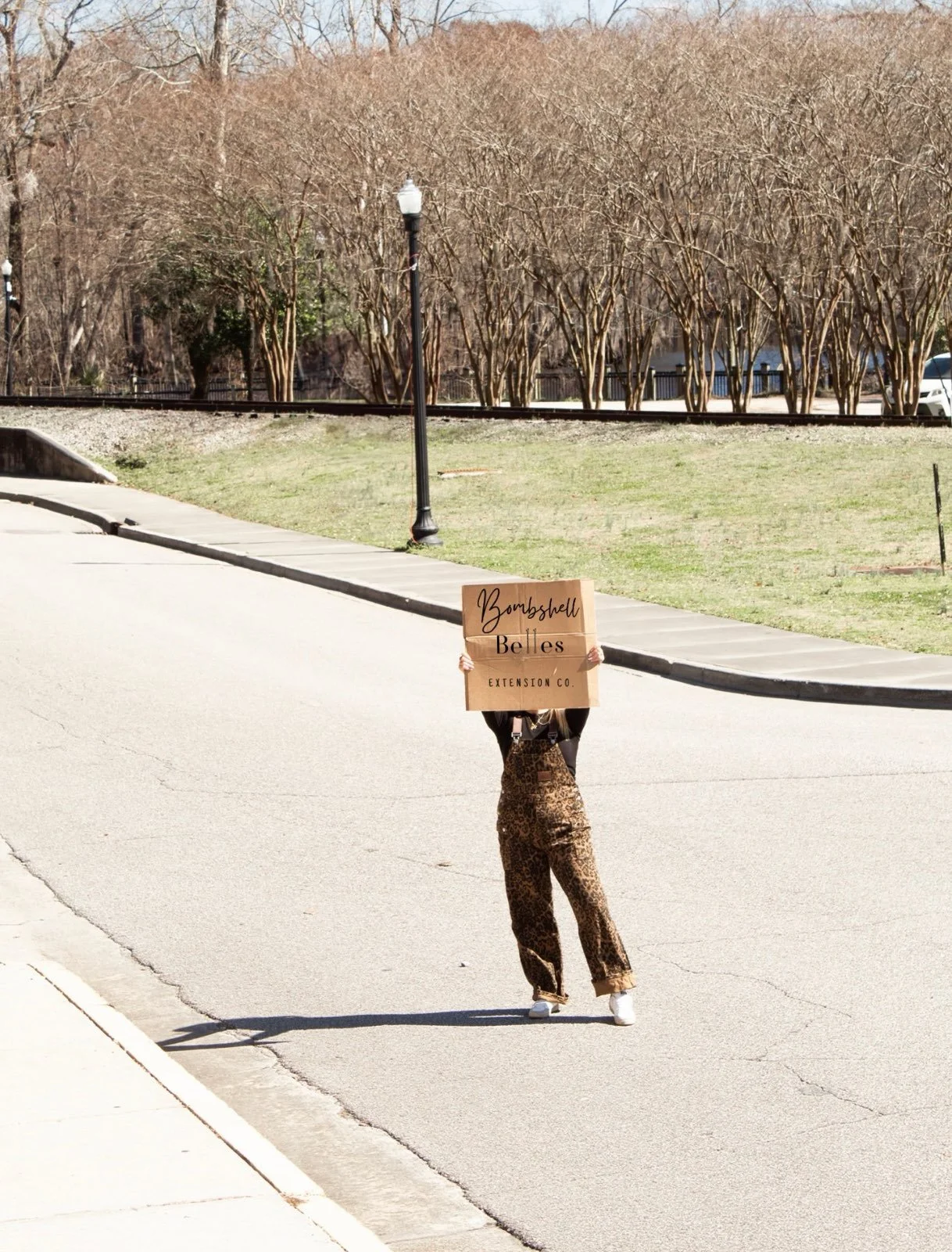 Salon customer with new long natural braids
