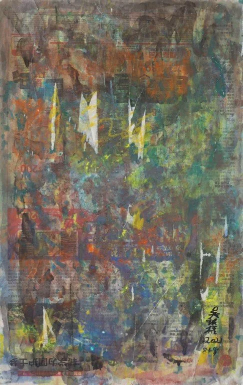 Dim Light on the Lane, 2021, 57x35cm
