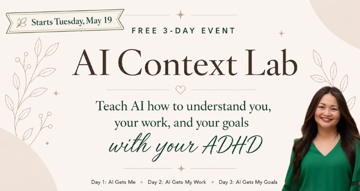 Smiling female in green blouse next to text that says "AI Context Lab" starts Tuesday, May 19