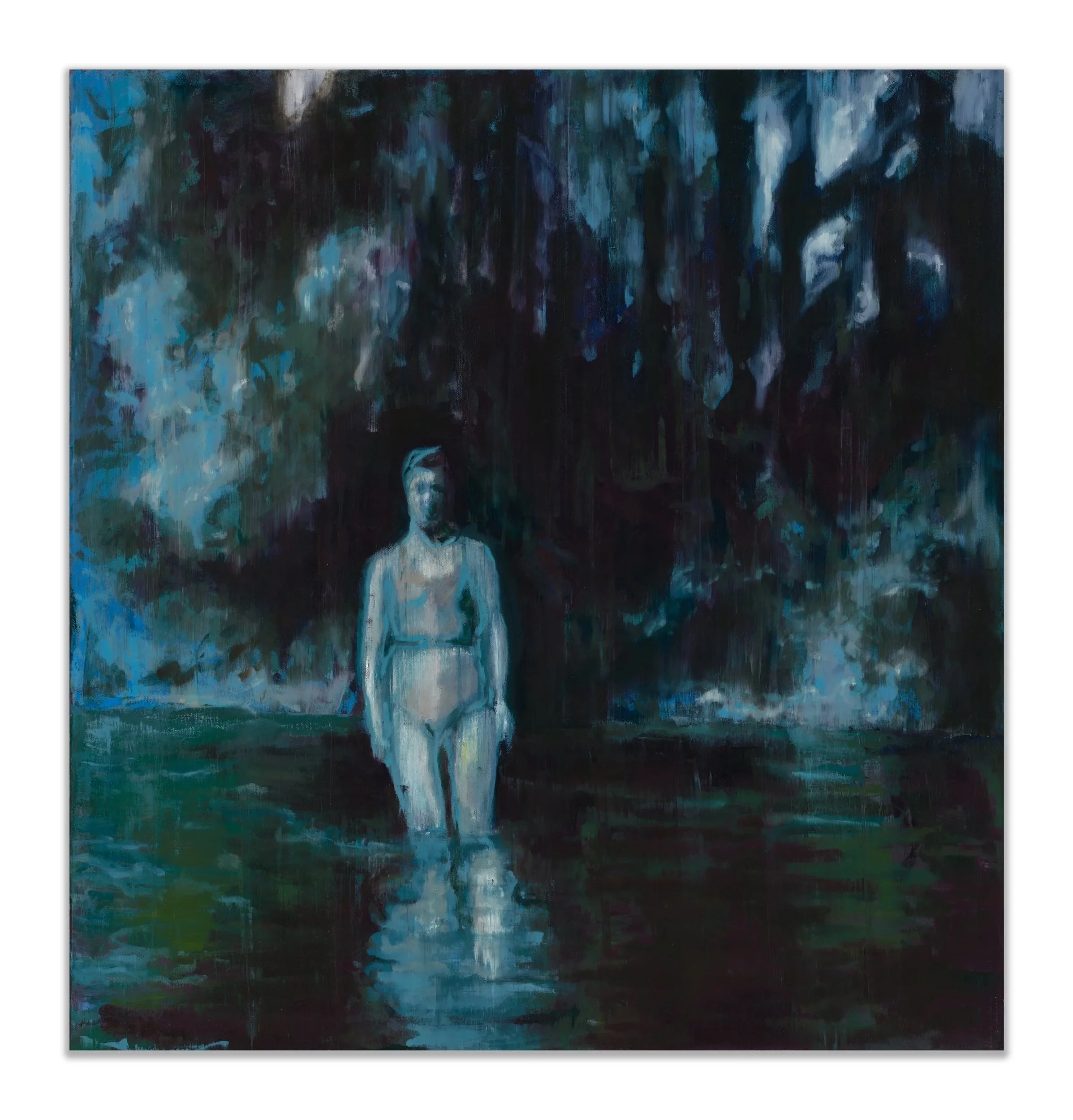  Moon Bathing, 2025, Oil on canvas, 107 x 102cm 