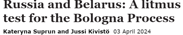 Russia and Belarus: A Litmus Test for the Bologna Process