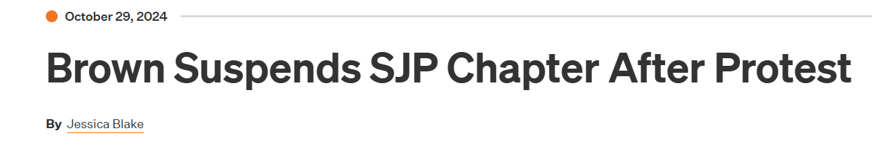 Brown Suspends SJP Chapter After Protest