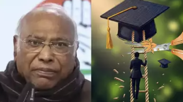 Congress Chief Kharge Criticises BJP-RSS over Interference in Higher Education, Claims 61% UGC Budget Cut