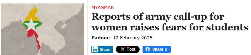 Reports of Army Call-up for Women Raises Fears for Students