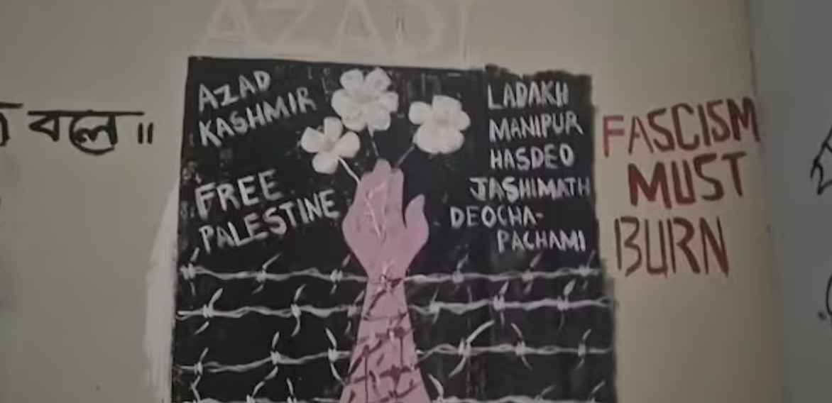 'Free Palestine', 'Azad Kashmir' Graffiti at Jadavpur University, Case Registered