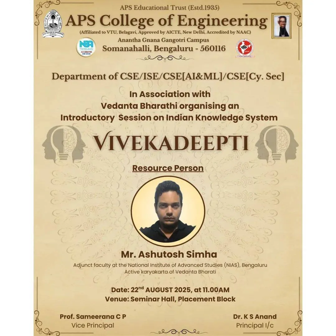 APS College of Engineering Session on Indian Knowledge System