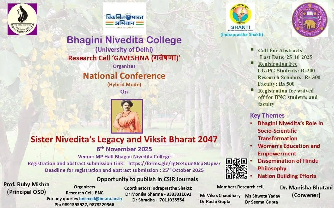 Bhagini Nivedita College’s National Conference on Sister Nivedita’s Legacy and Viksit Bharat