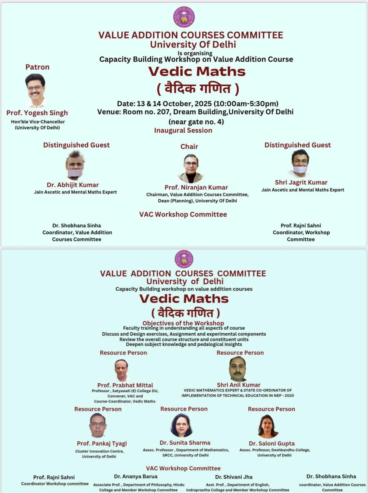 Capacity Building Workshop on VAC Vedic Mathematics