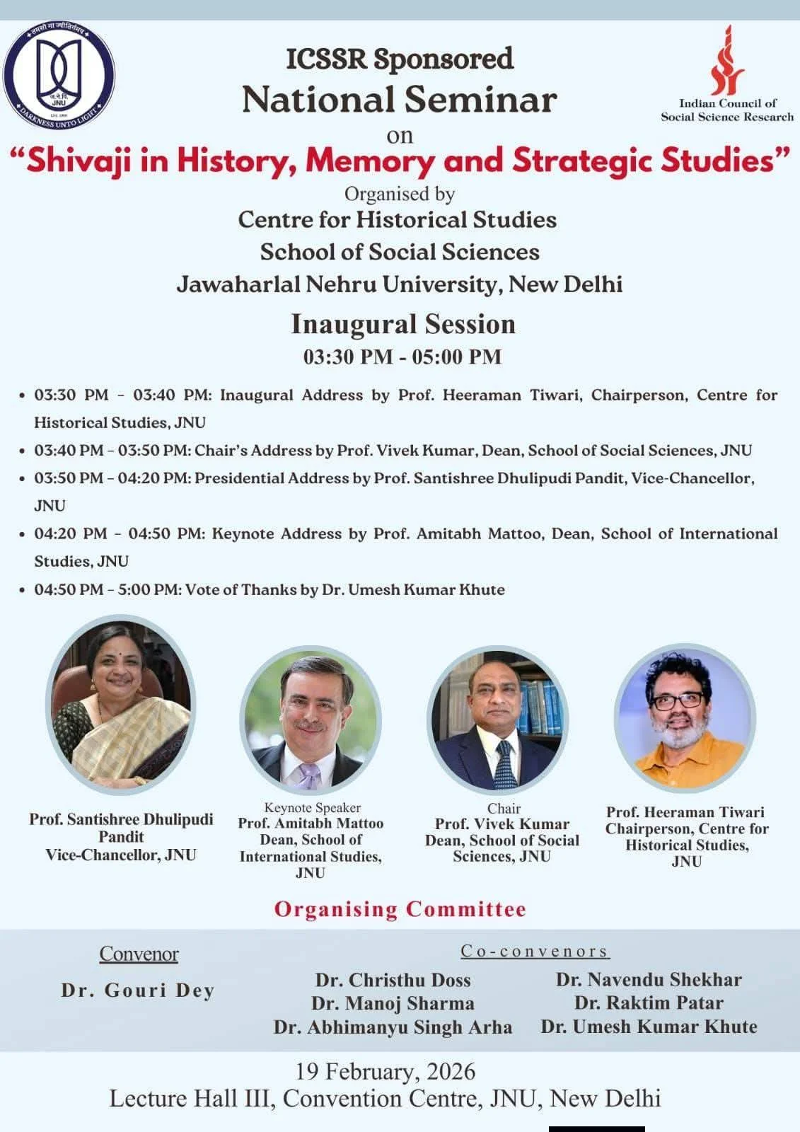 National Seminar on ‘Shivaji in History, Memory and Strategic Studies’