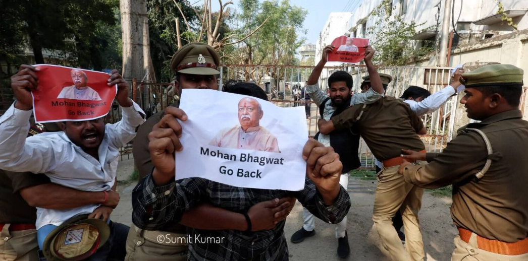 “Mohan Bhagwat Go Back” Slogans at Lucknow University, Students Detained