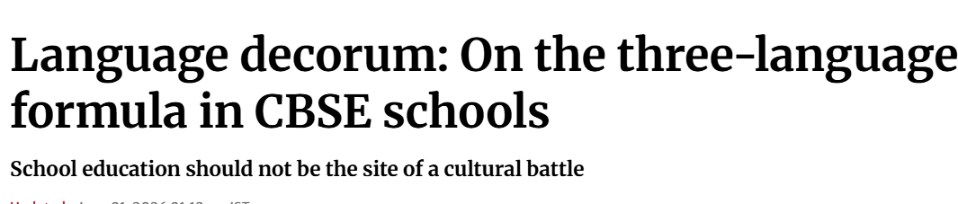 Language Decorum: On the Three-Language Formula in CBSE Schools
