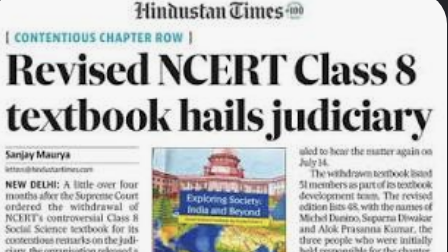 Contentious Chapter Row: NCERT’s Revised Class 8 Textbook Hails Judiciary