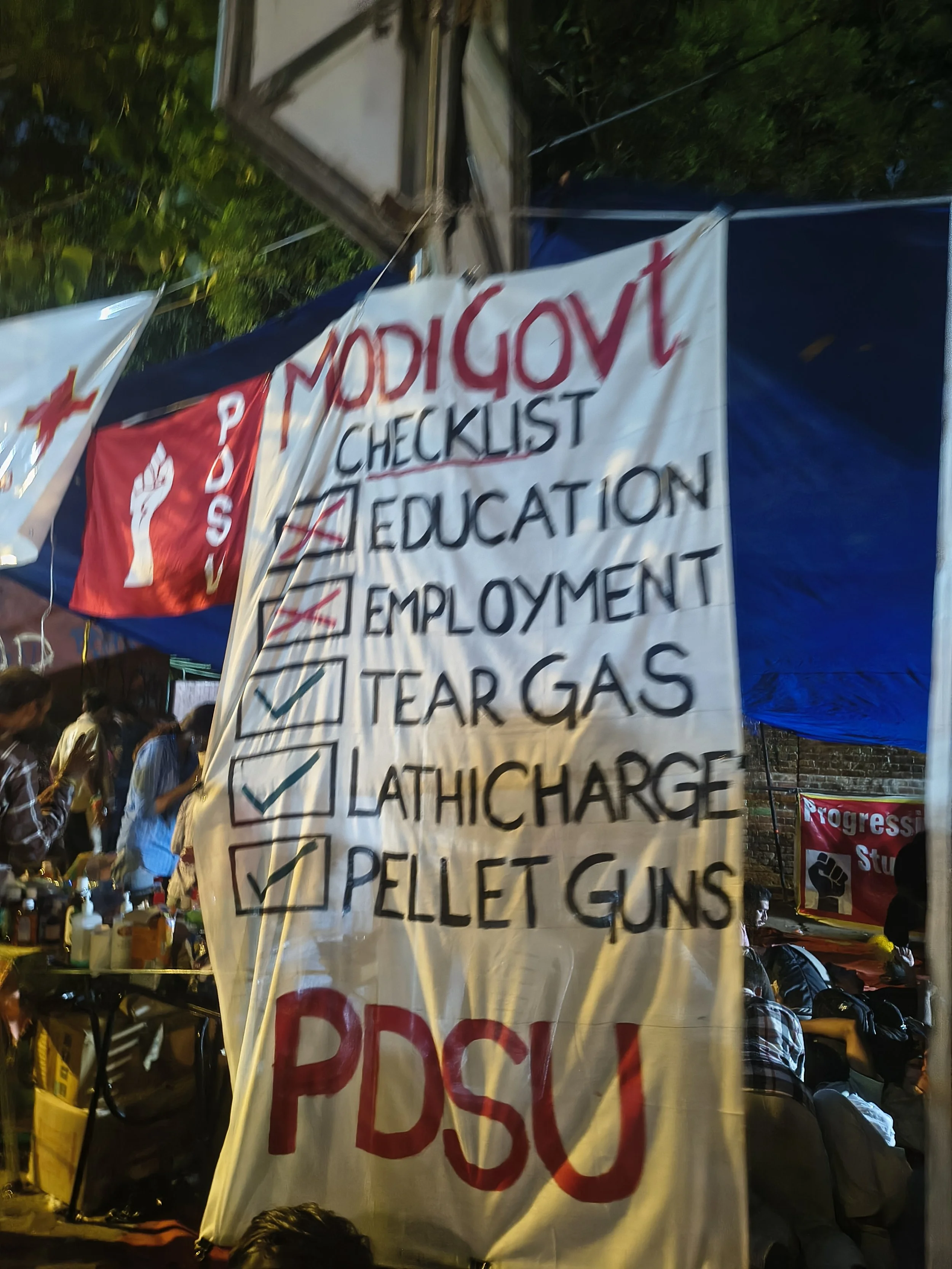 Protest site at Jantar Mantar, 24 July 2026. Images courtesy IAFN volunteer