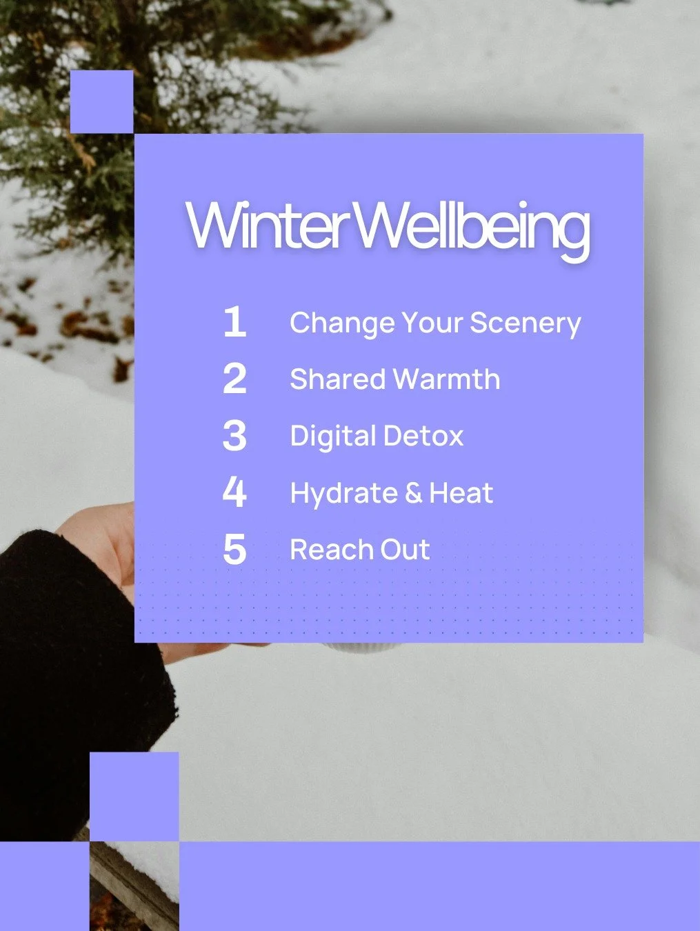 The Winter Wellbeing Checklist ❄️

The start of the year can feel long, but it&rsquo;s also the perfect time to slow down and check in with yourself.

How many of these can you tick off this week? 📝👇

[ ] Change Your Scenery: Swap your desk for the