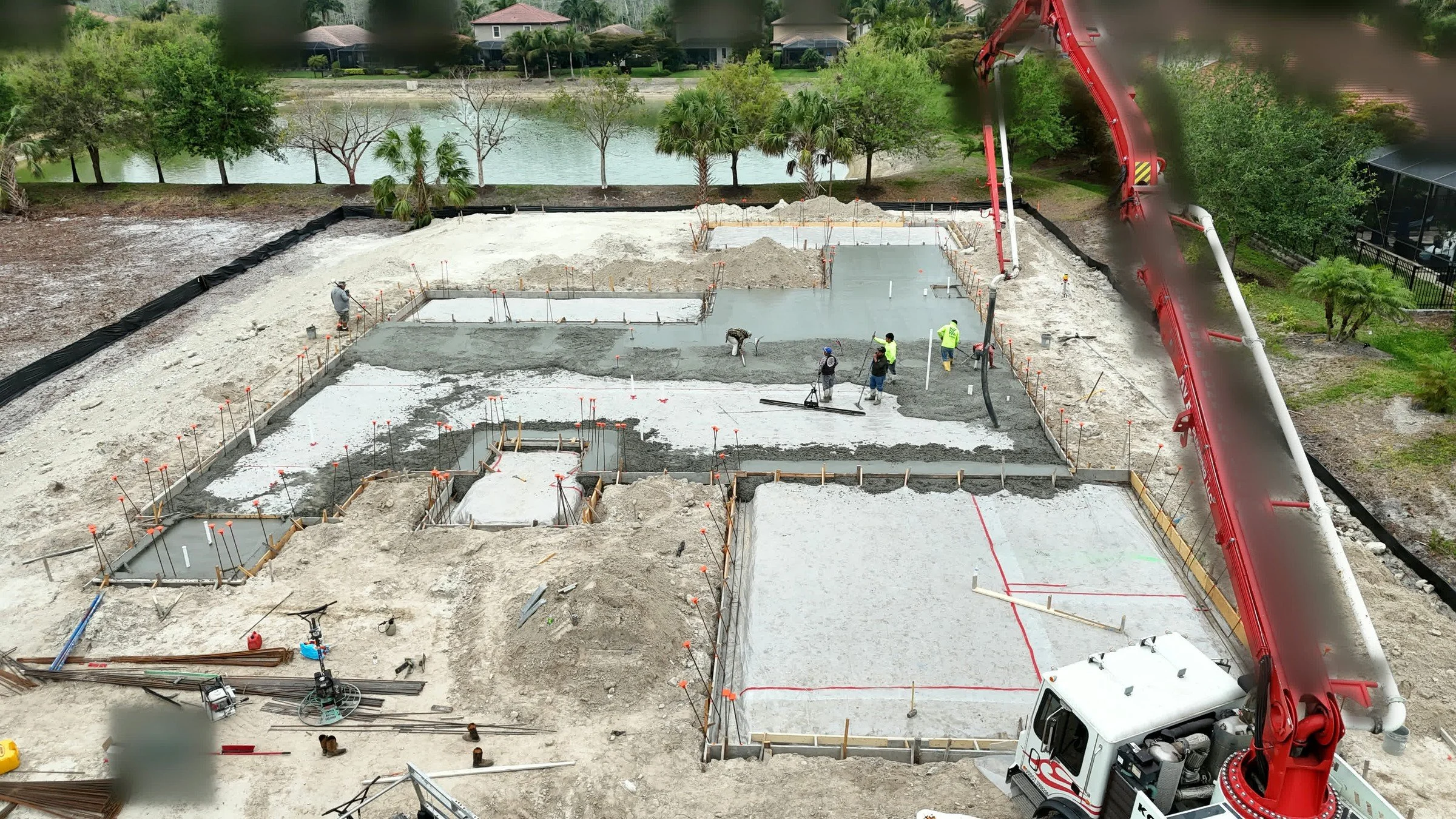 Framing stage of custom home build in Fort Myers FL by Alexander2 Construction