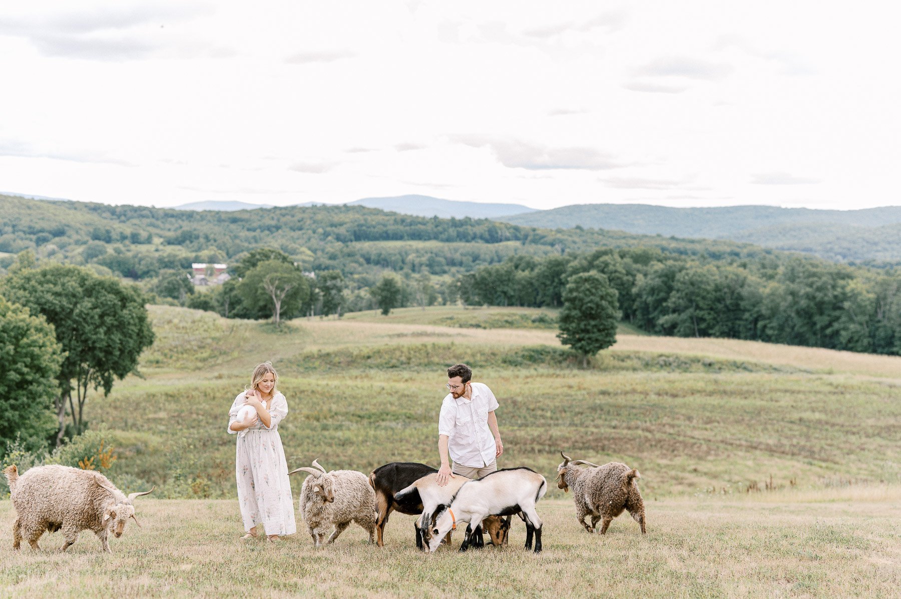 Upstate NY family and newborn photographer with goats