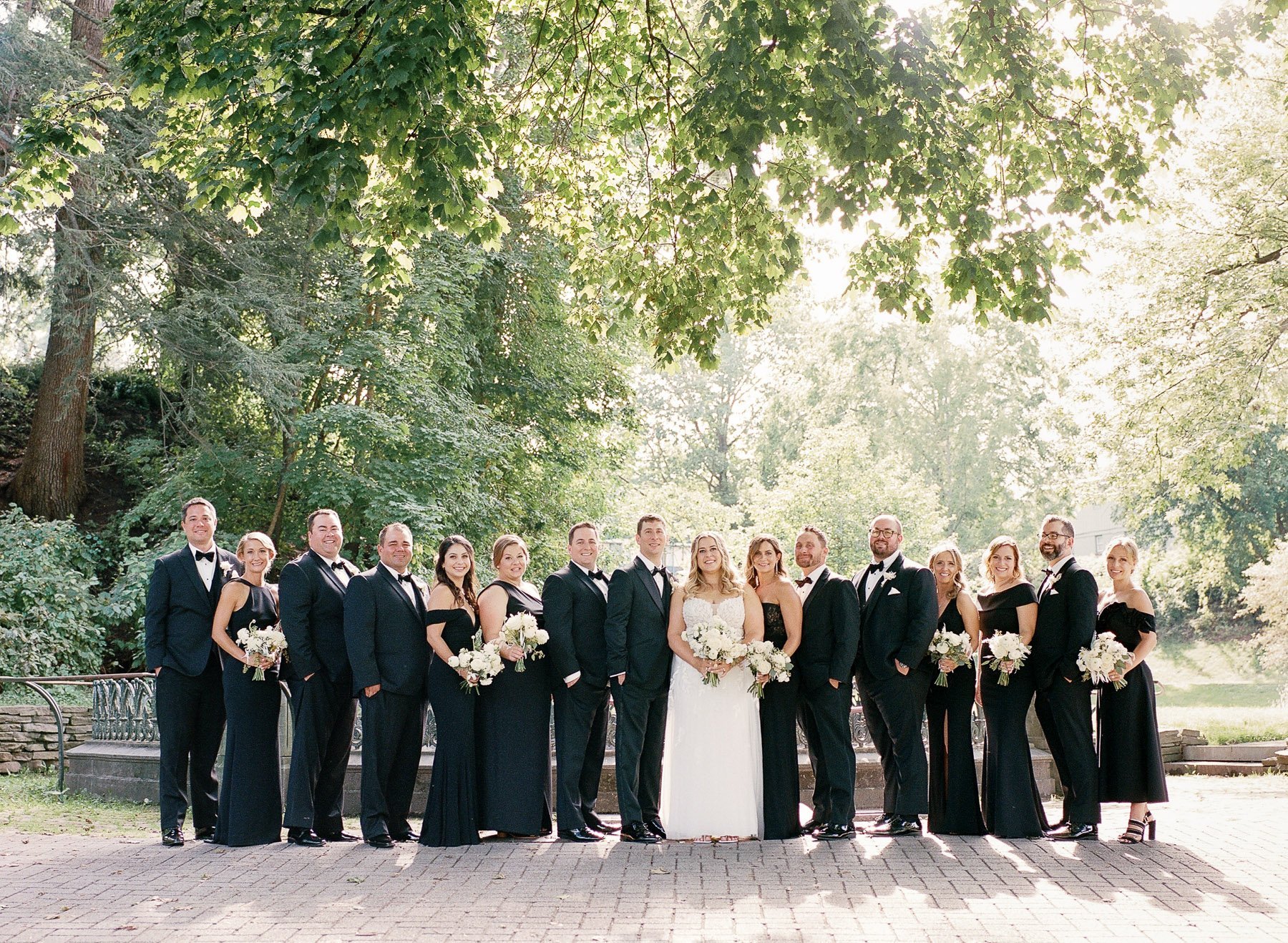 Saratoga National Golf Club Wedding with Kelly Strong Events  with bridesmaids dresses in black